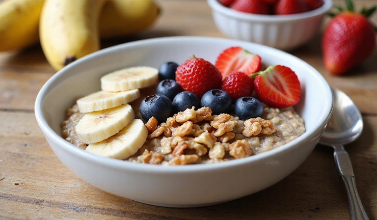 Avena con frutas y nueces