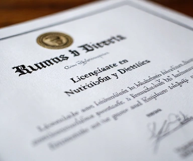 Certificado de Licenciatura en Nutrición y Dietética